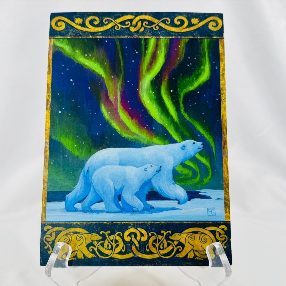 Francois Girard Polar Nights Animals of Alaska Polar Bear Wood Plaque Art Decor
